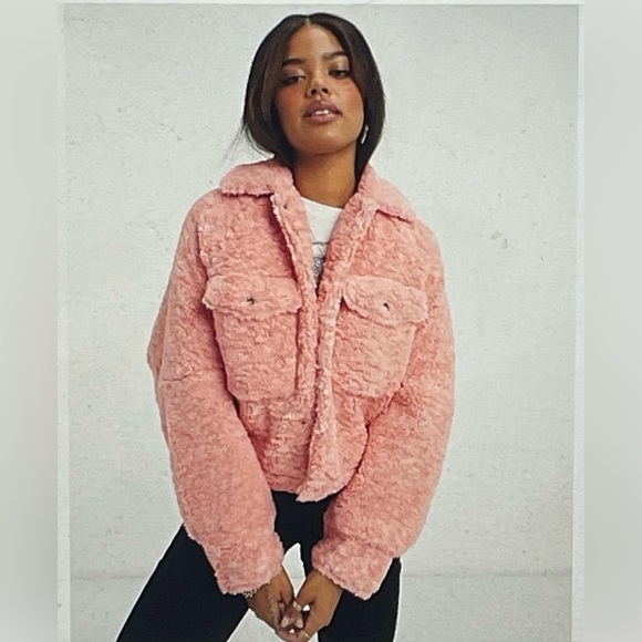 Free People Jackets & Blazers - Free People jacket Teddy Swing  sz small pink